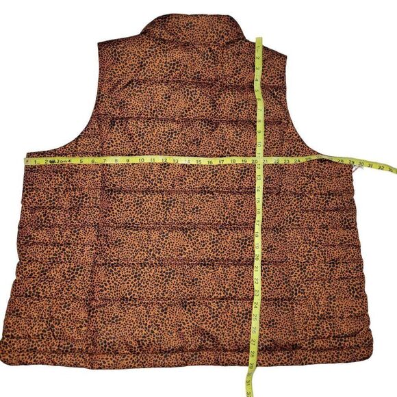 Lands End Puffer Vest Womens 3X (24-26W) 600 Down Leopard Water Resistant NEW - Picture 8 of 15